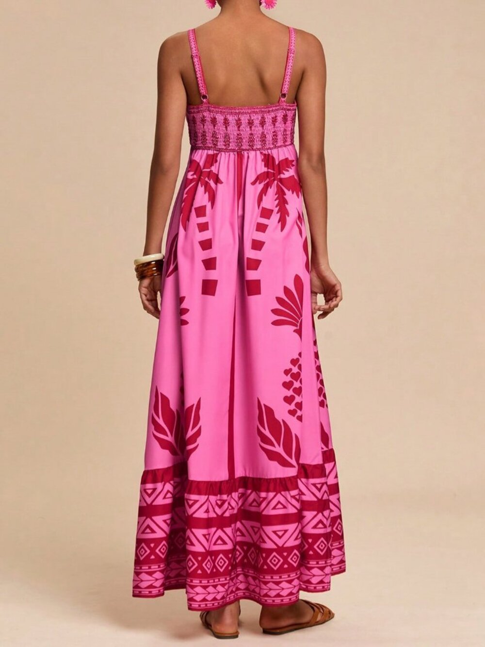 Pink Boho Women's Woven Slip Tank Dress - Picture 2 of 7